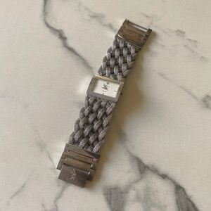 Anne Klein Metal Braided Silver Watch